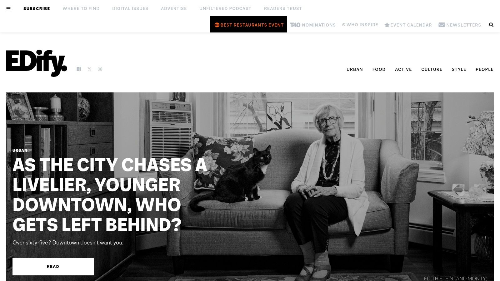 Elderly woman enjoying a healthy salad in an Edmonton restaurant