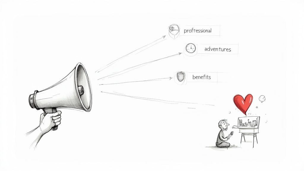 A person handwriting in a notebook, symbolizing the craft of creating a unique brand story.