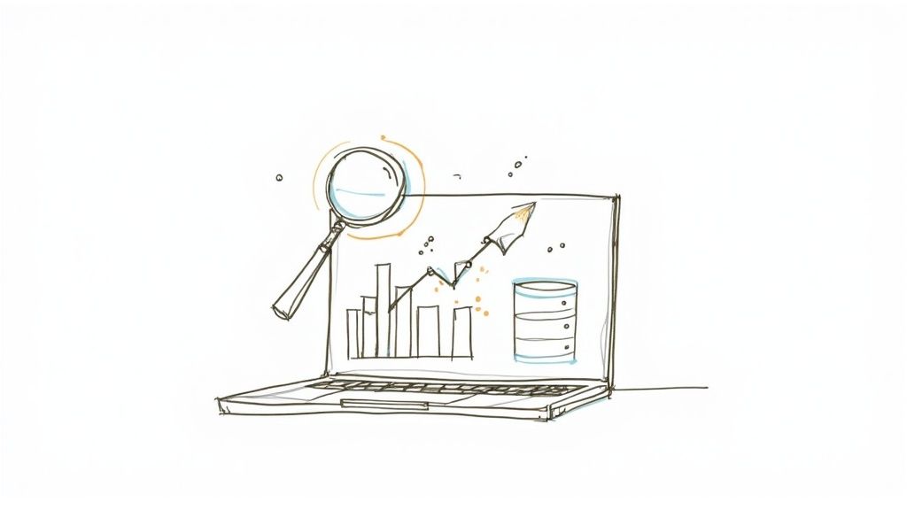 A person analyzing graphs and charts on a computer screen, representing product validation data.