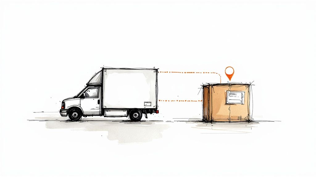 A person using a tablet to browse through various app icons, suggesting the Shopify App Store.