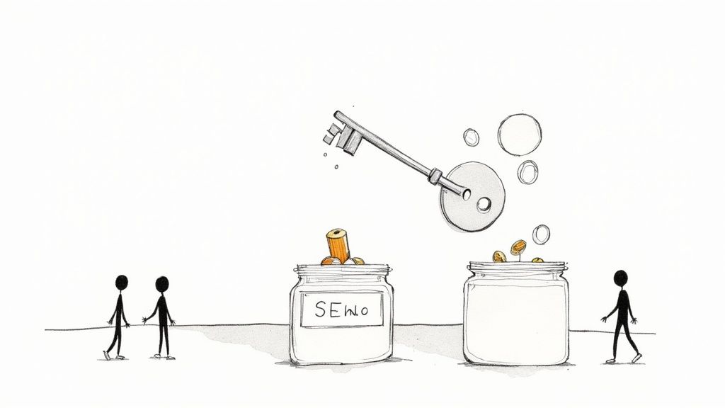 A collage of various SEO and marketing tool logos arranged together