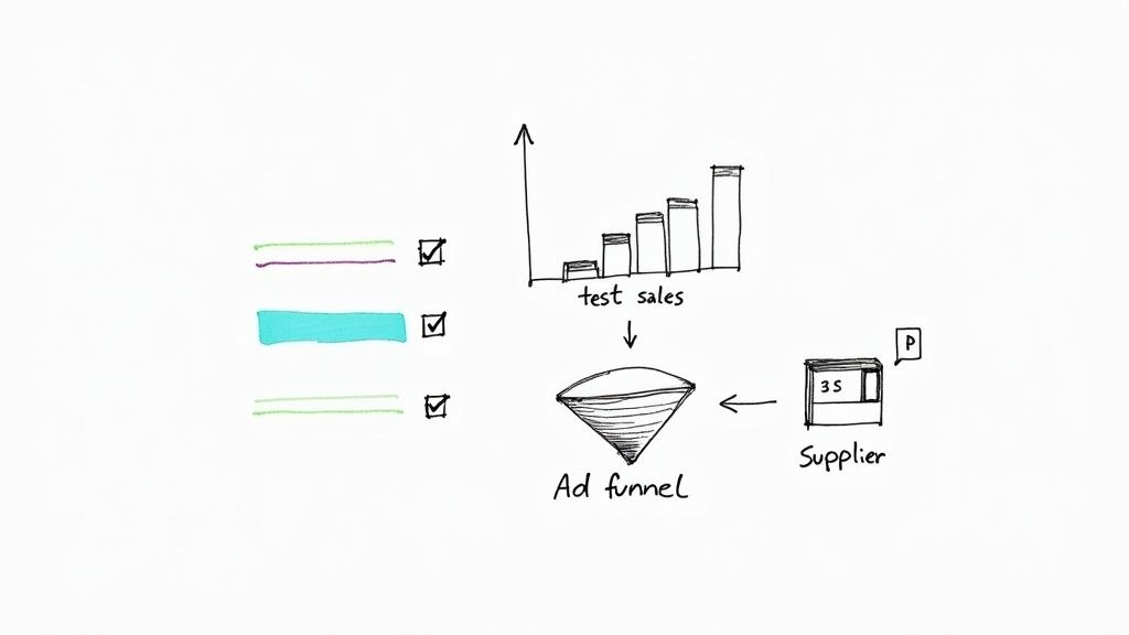 A person at a desk thoughtfully looking at charts and data on a computer screen, representing product research.