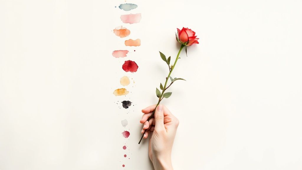 A beautiful arrangement of multi-colored roses in a vase