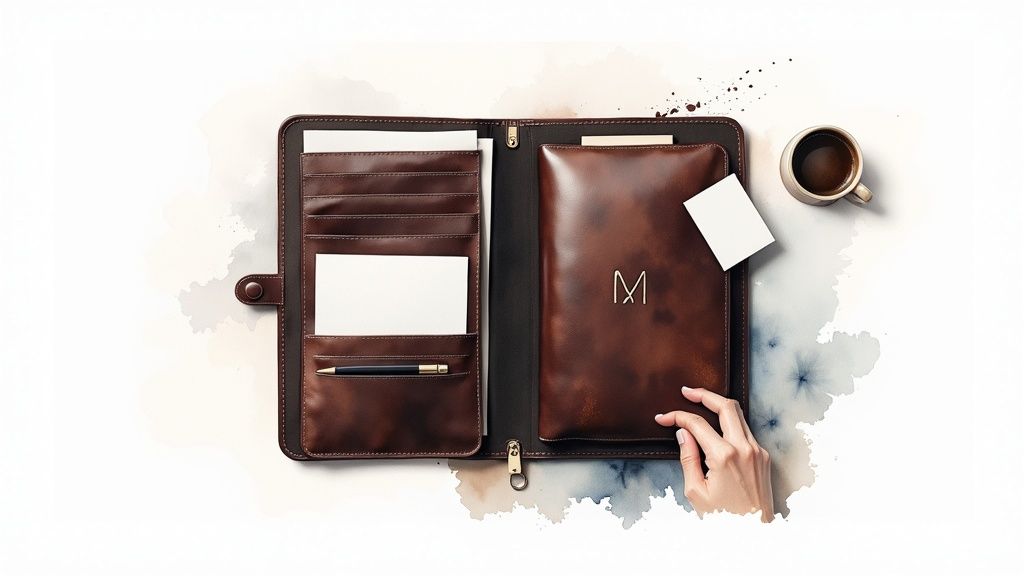 Personalized Leather Portfolio or Padfolio