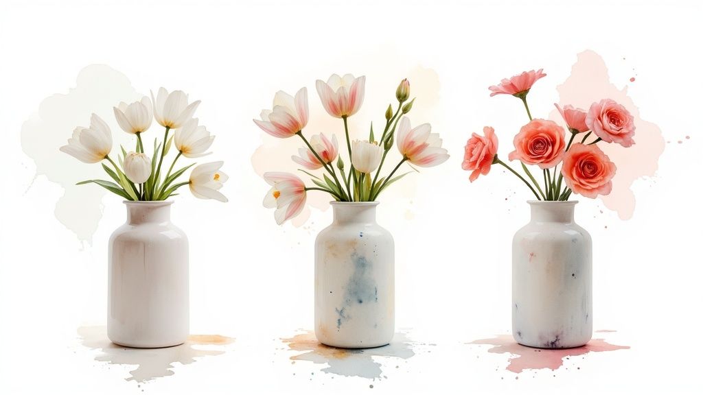 A modern floral arrangement with varied textures and colors, suitable for a special occasion.