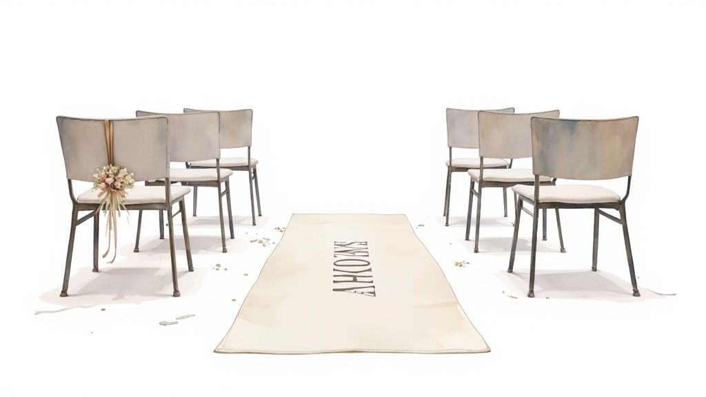 Ceremony Seating Decorations and Aisle Runners