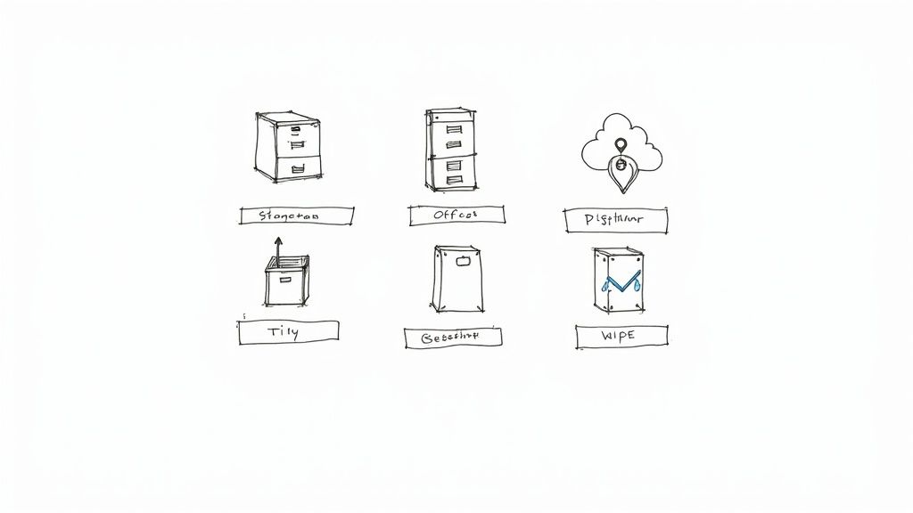 A secure server room representing digital record storage