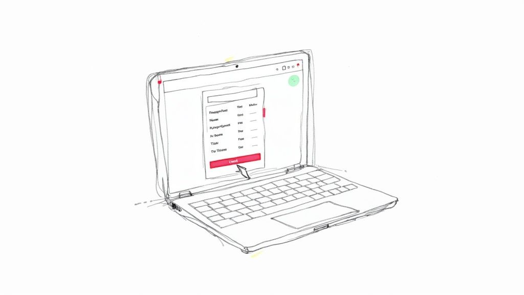A clean, modern interface showing a receipt template being filled out, highlighting the ease of use of a receipt generator.
