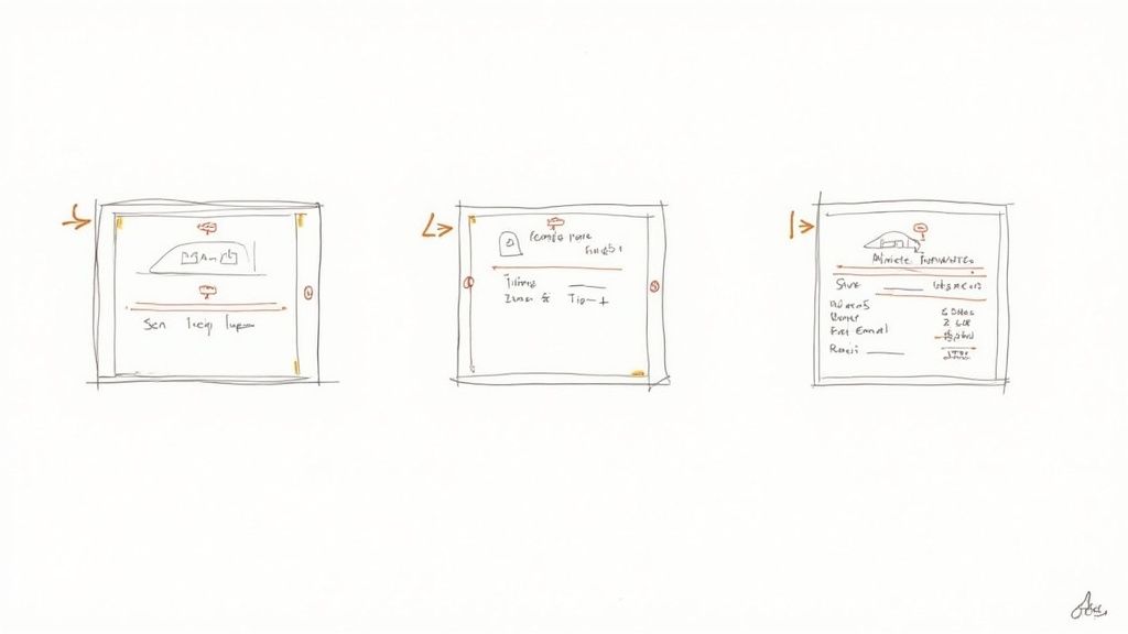 A person using a smartphone to generate a taxi receipt with an online tool.