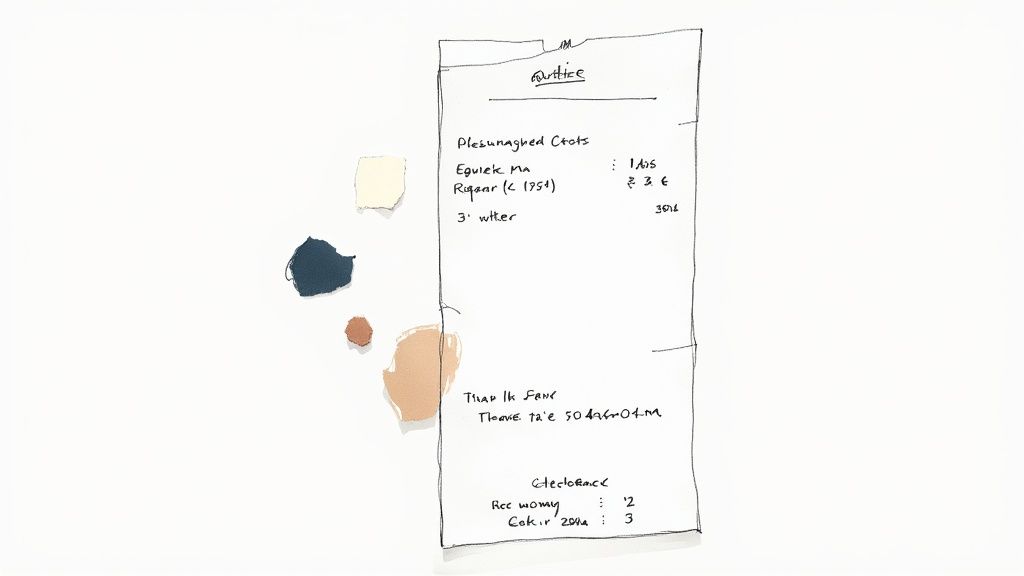 A personalized digital receipt showing a company's logo and brand colors.