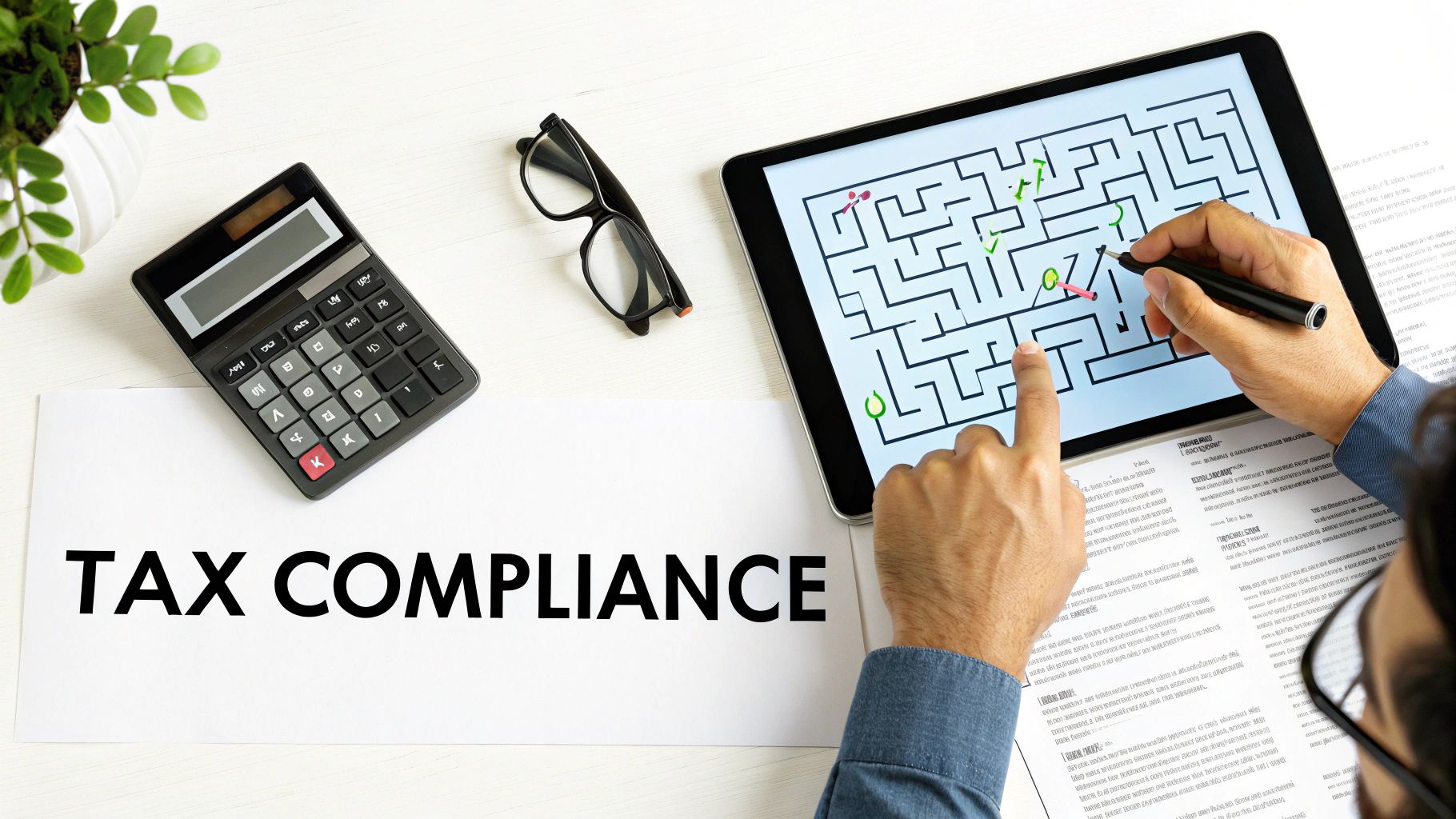 A person navigating a complex maze of financial regulations in Dubai.