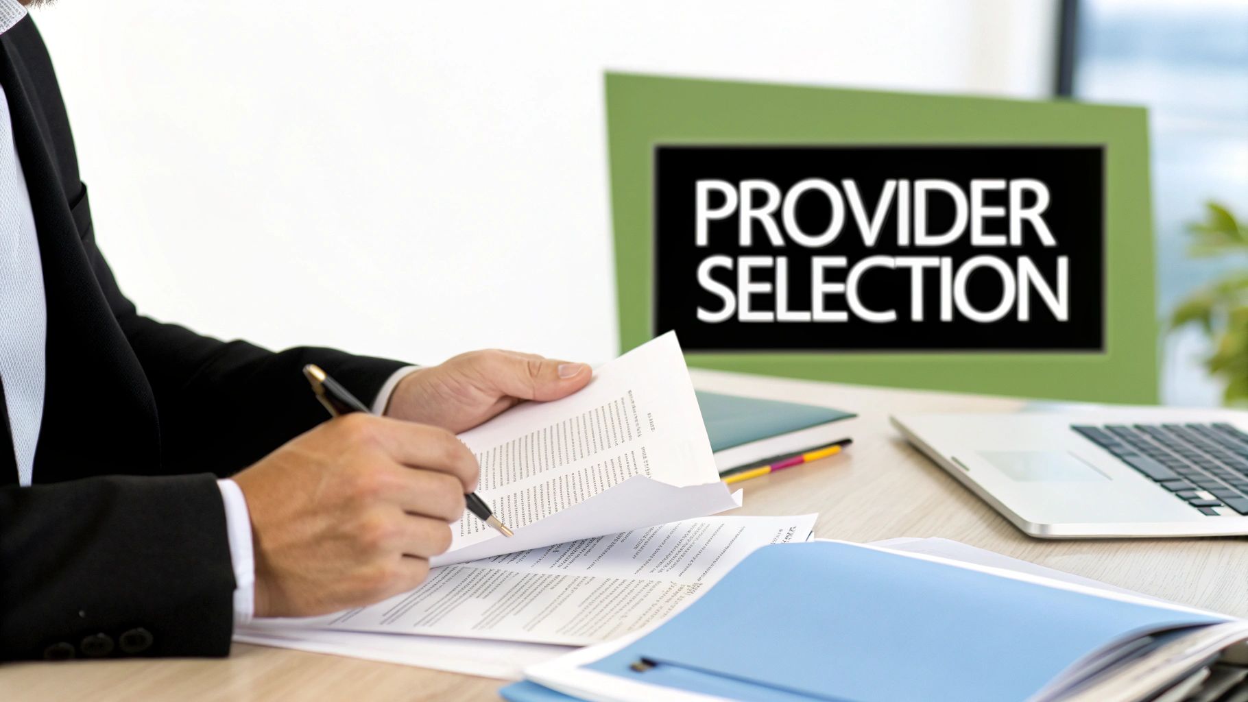A team of professionals collaborating around a table with laptops and financial documents, representing a strategic partnership with a bookkeeping service.