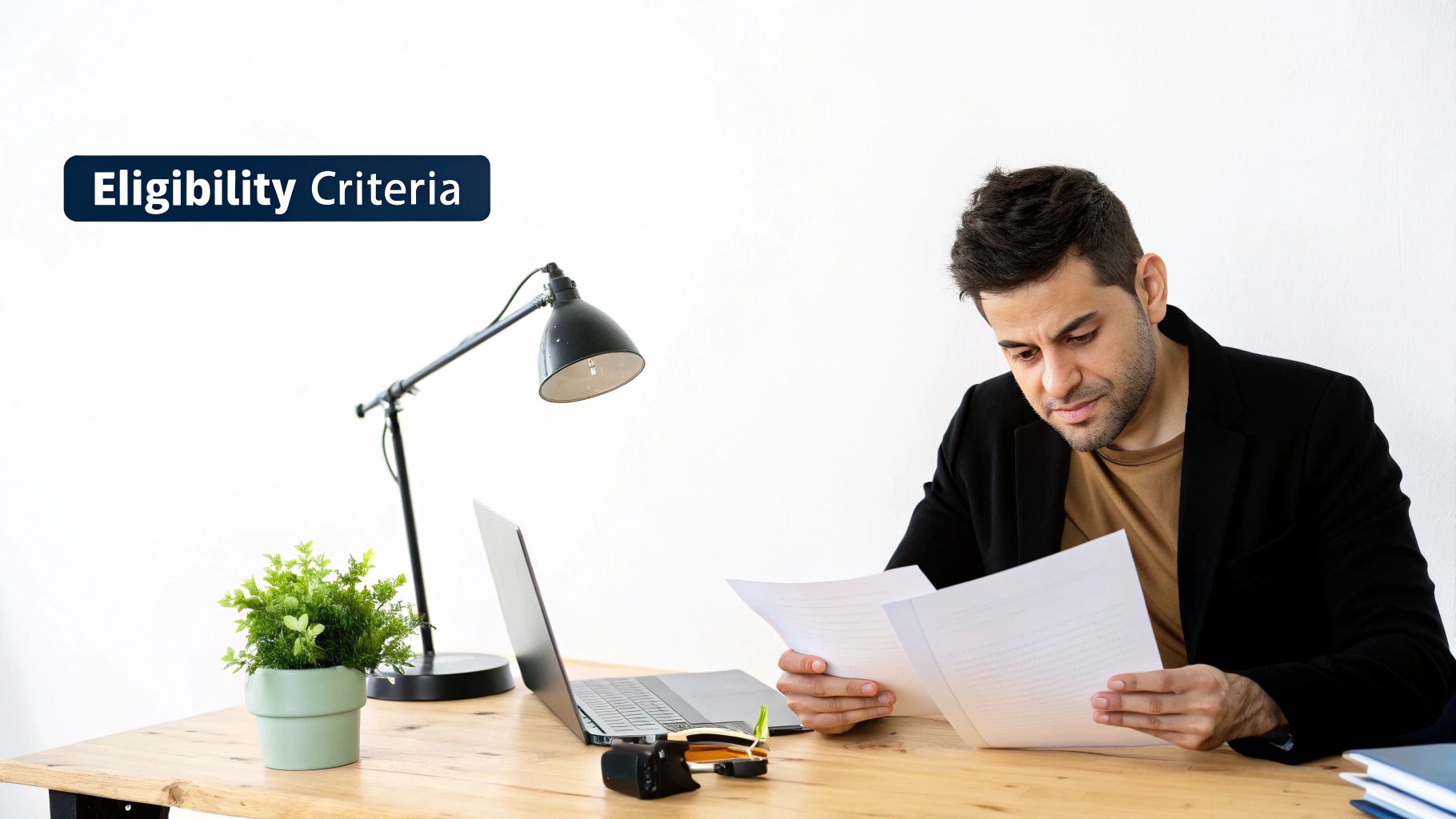A person at a desk reviewing financial documents and using a calculator.