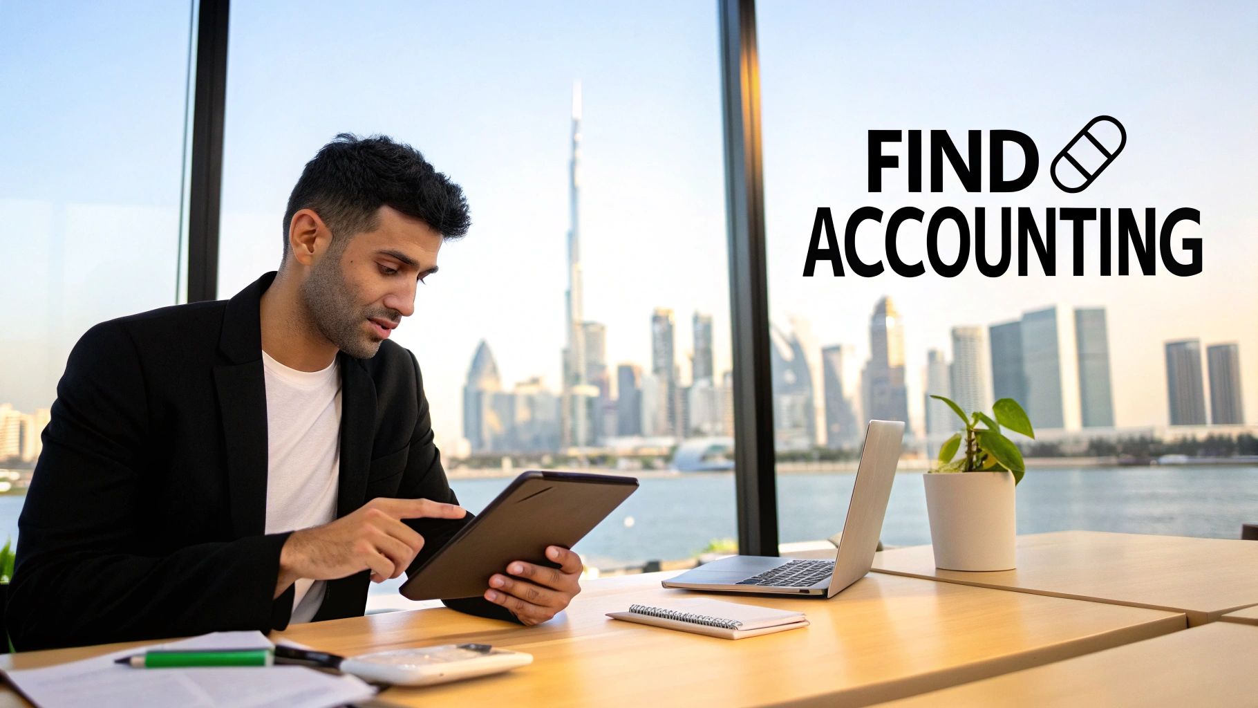 A professional team in Dubai discussing financial charts and documents