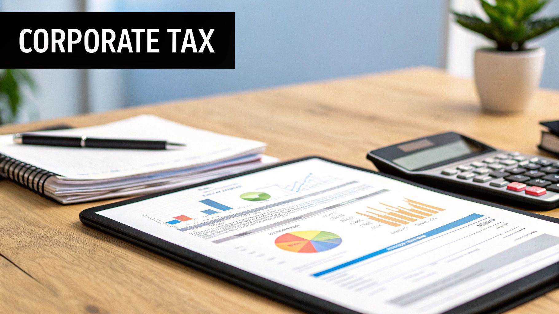 Professionals discussing charts and graphs in a modern office, signifying the new financial framework in the UAE.