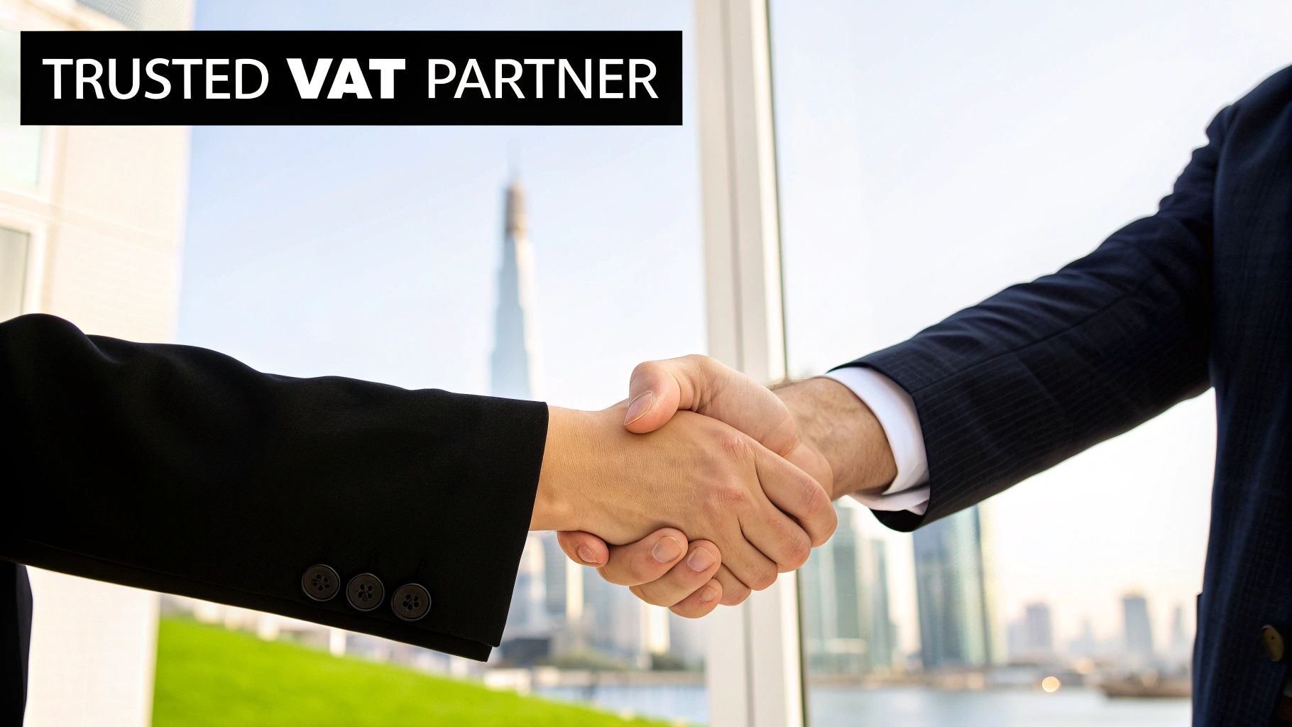 A team of professionals collaborating on a financial project in a modern Dubai office
