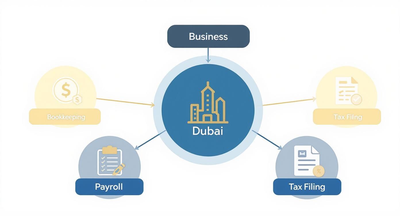 Infographic about Dubai UAE accounting services