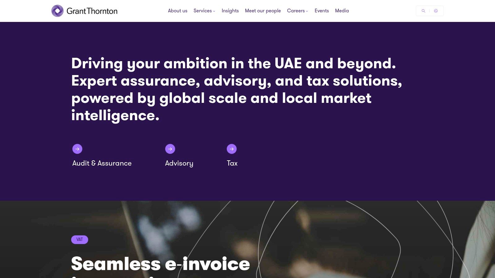 Grant Thornton UAE's accounting services on their website