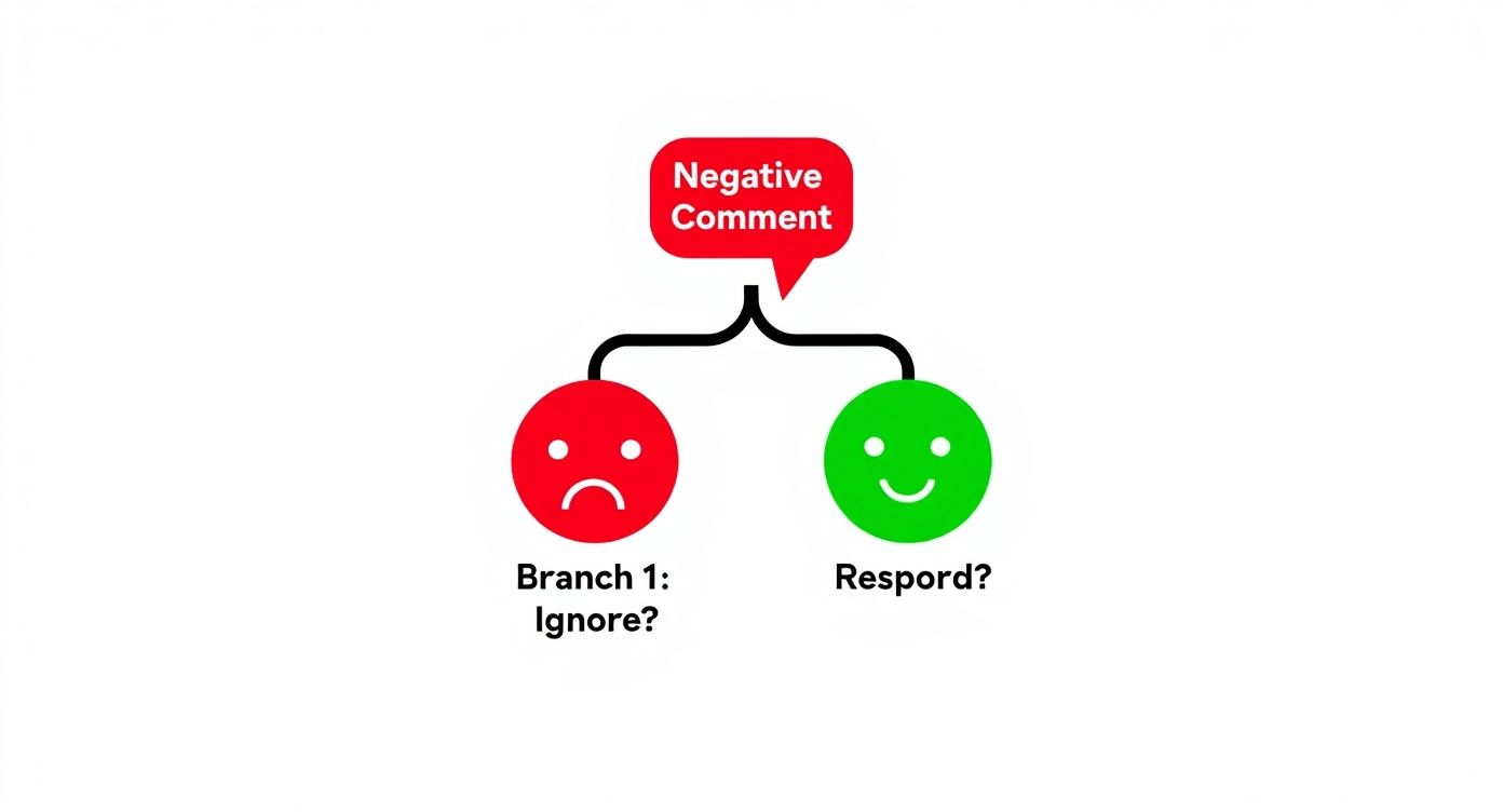 Infographic about how to respond to negative comments