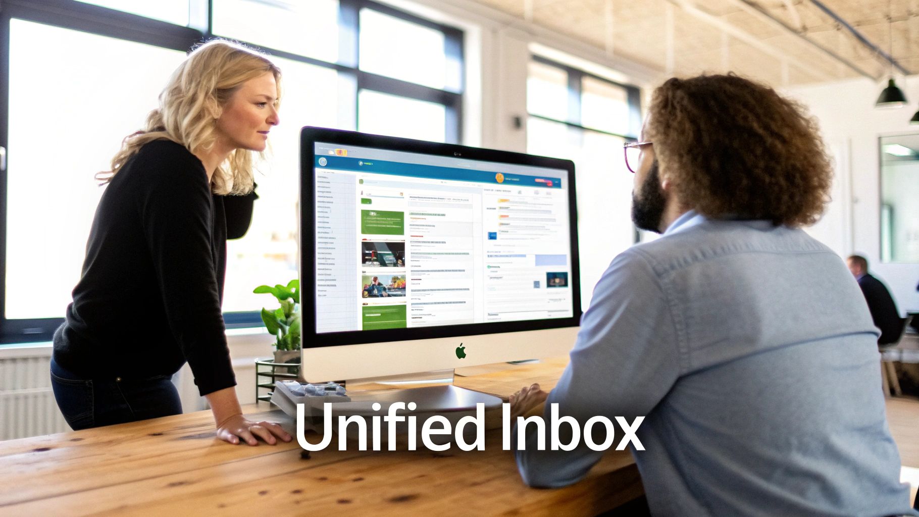 A screenshot of the OneUp social inbox interface