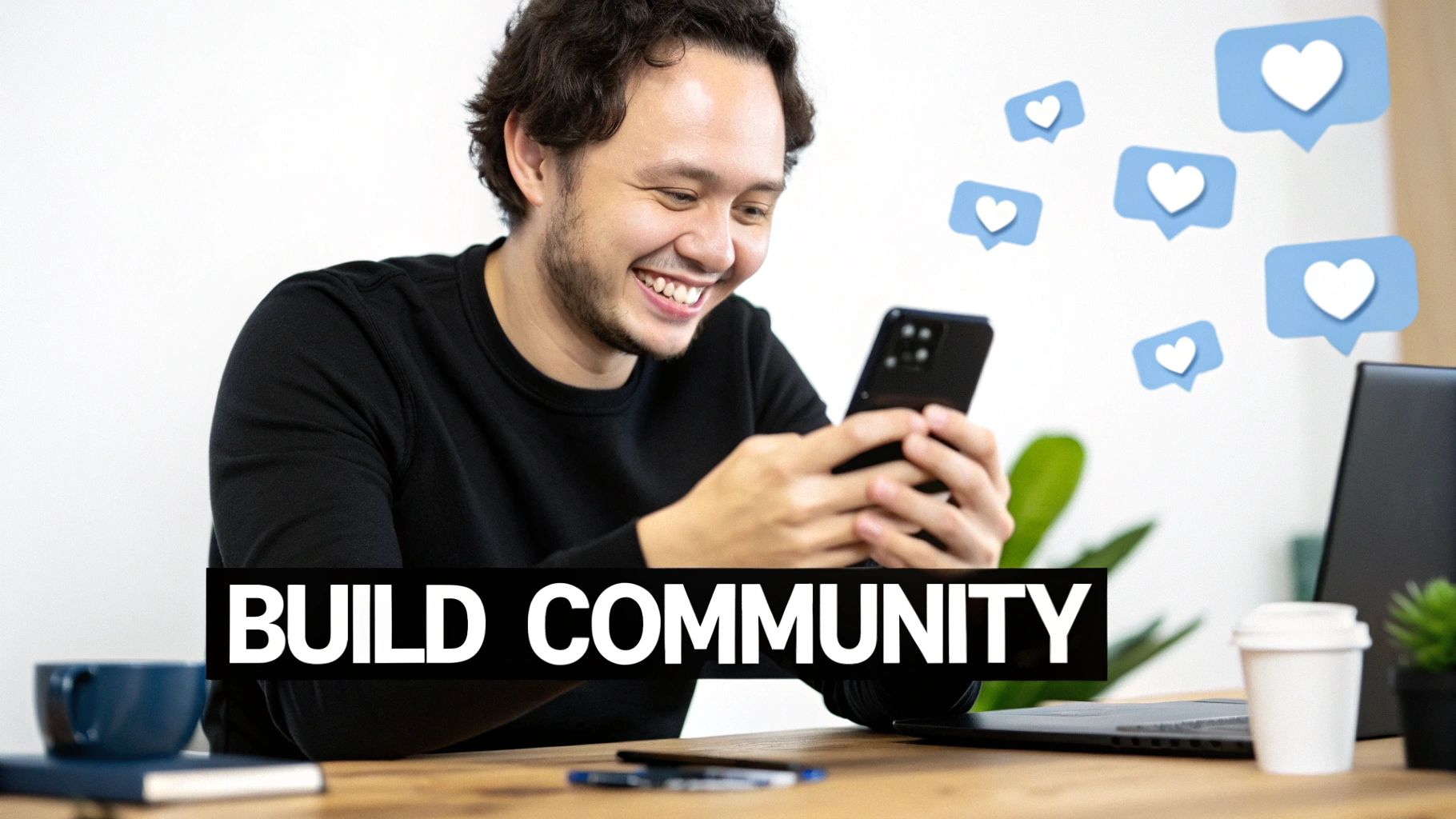 A vibrant community of people interacting on their phones, representing Instagram engagement.