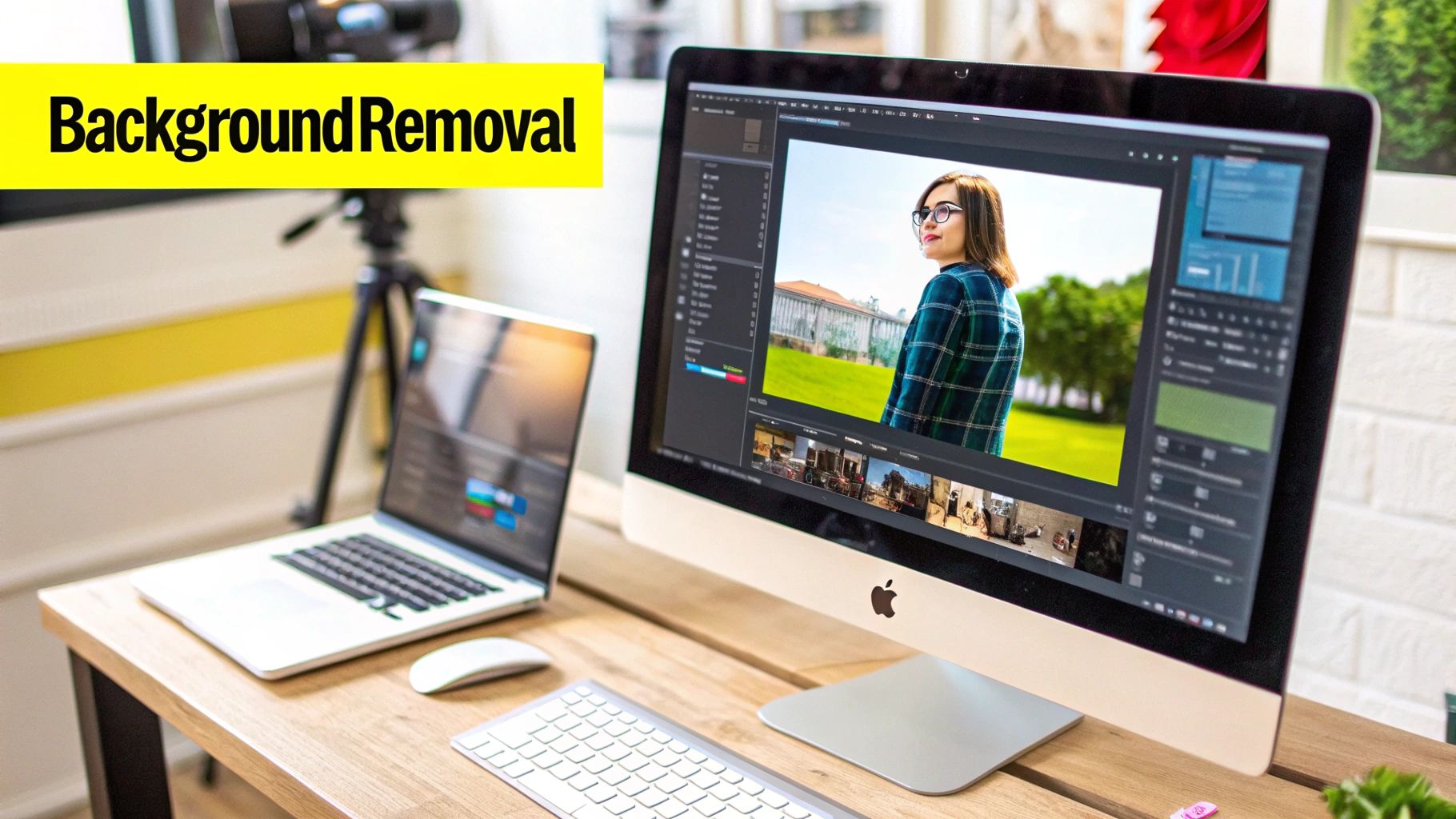 Screenshot from an online video background removal tool showing a simple drag-and-drop interface.