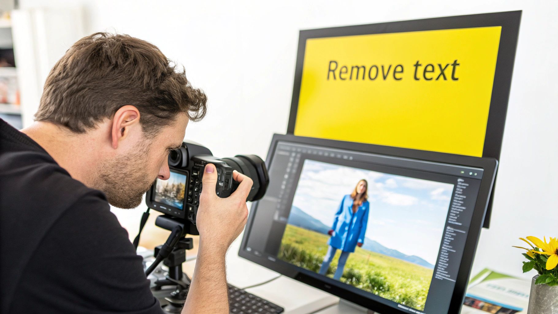 AI removing text from an image