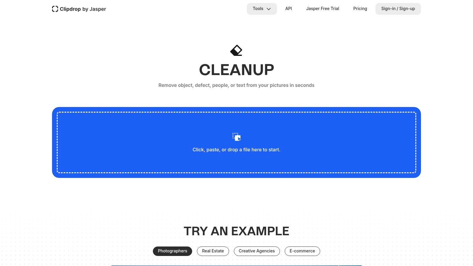 ClipDrop – Cleanup (by Stability AI)