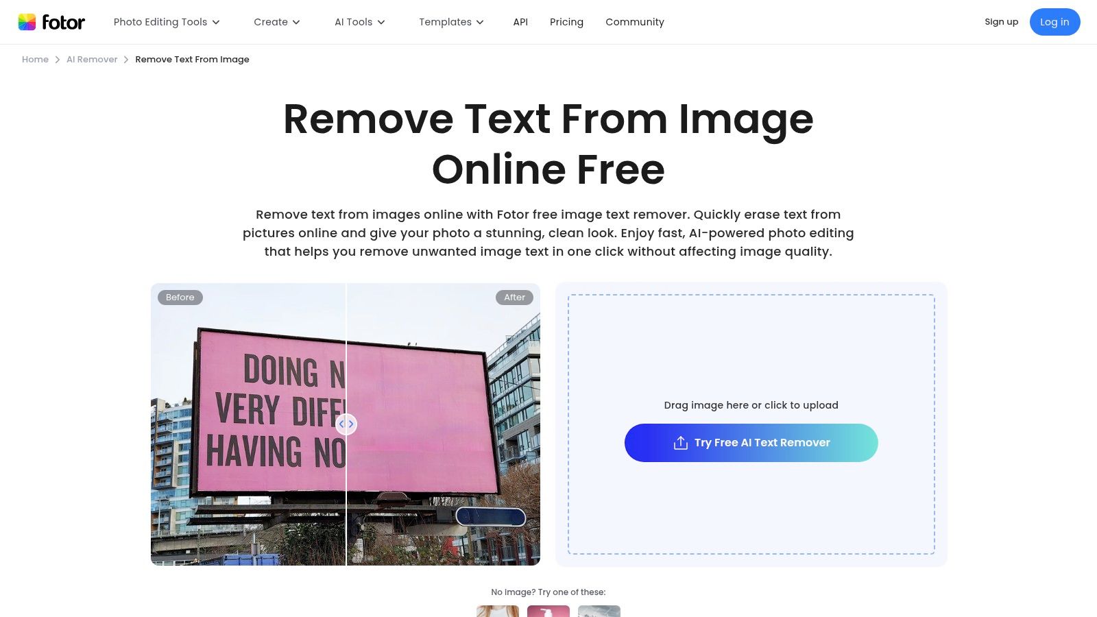 Fotor (web) – Text Remover/Magic Eraser