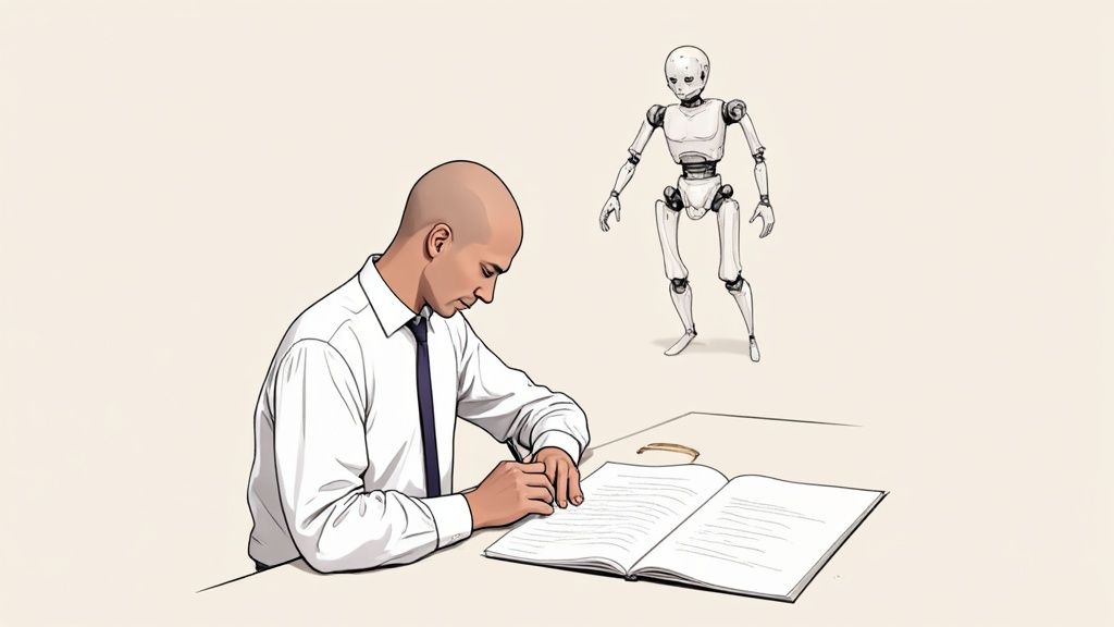 Meeting notes being taken on a tablet