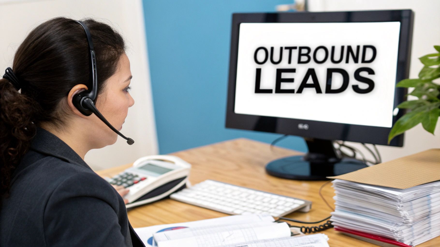 A graph comparing inbound and outbound lead conversion rates