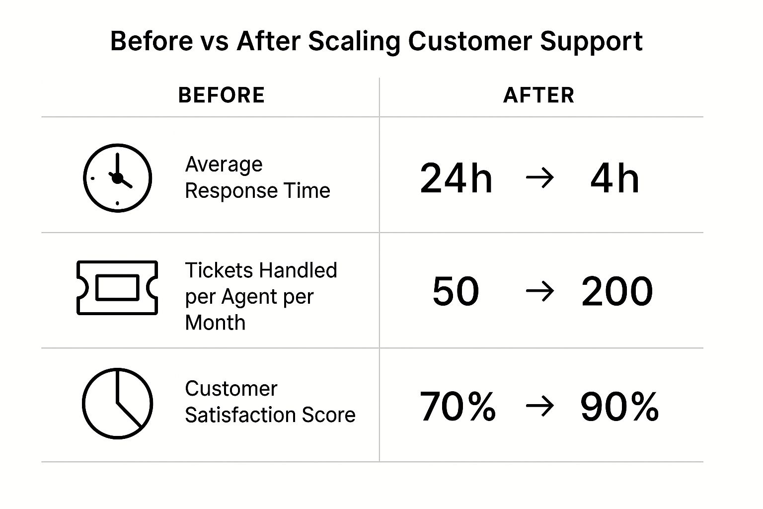 Infographic about scaling customer support