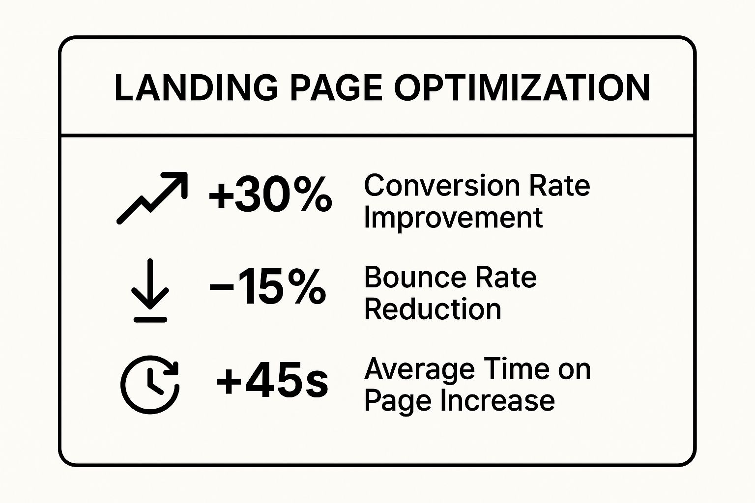 Infographic showing key data about Landing Page Optimization