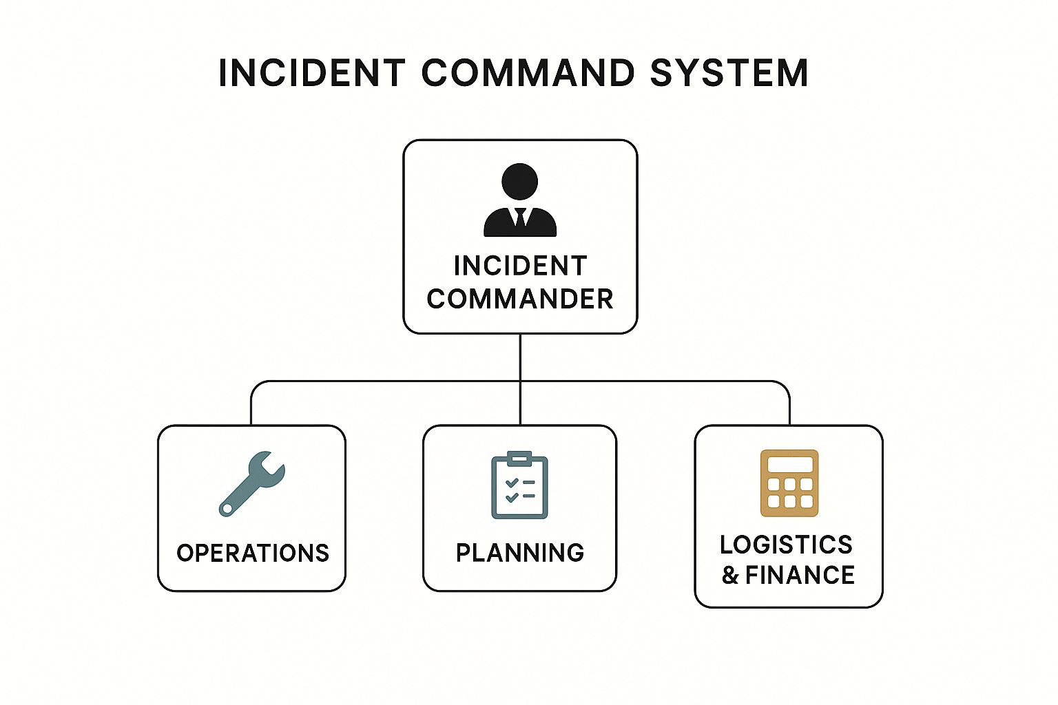 Infographic showing key data about Emergency Response Incident Command System (ICS)