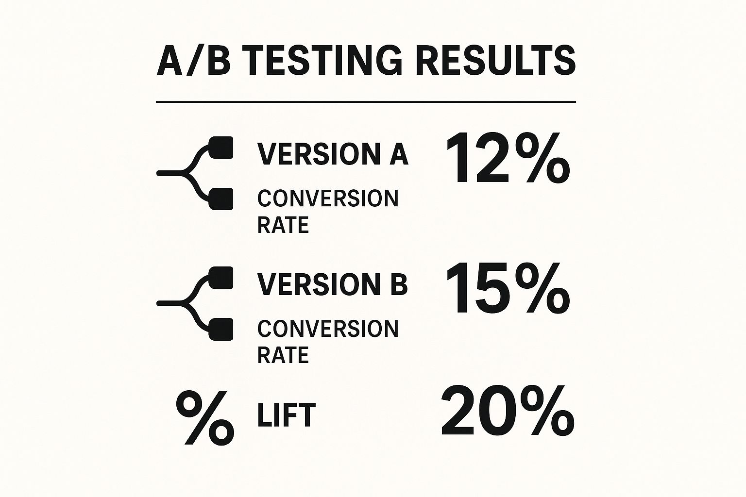 Infographic showing key data about A/B Testing and Multivariate Testing