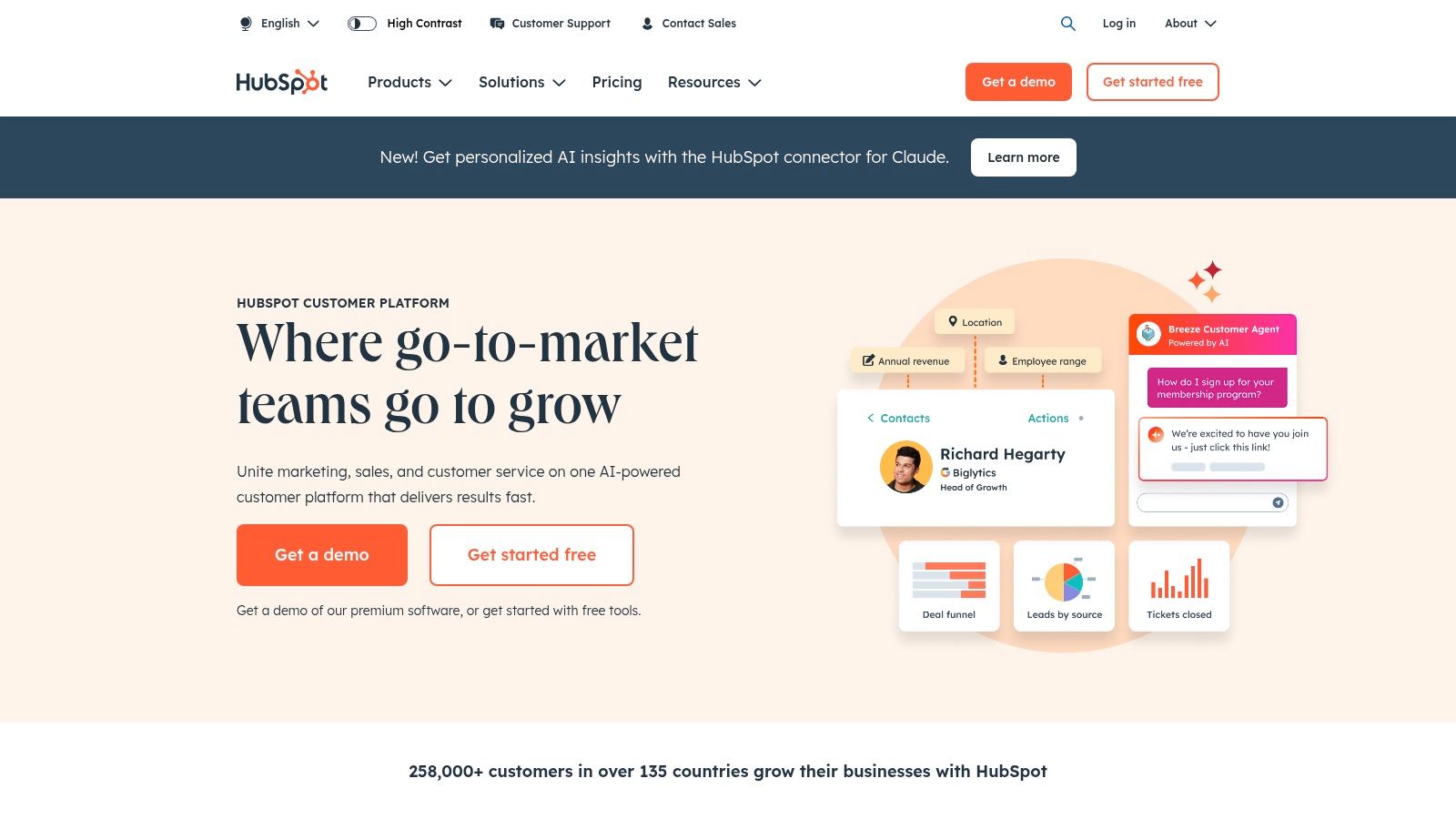HubSpot Sales Dashboard Example