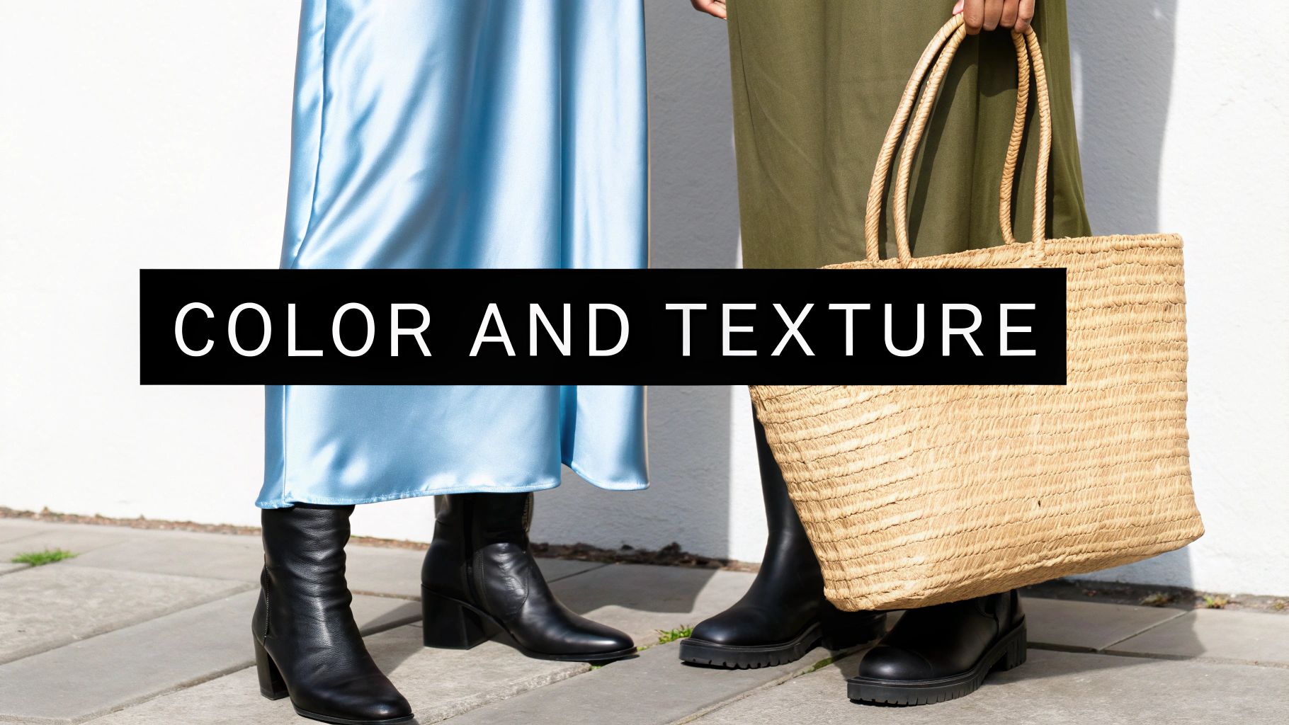 A woman wearing a green dress with gold jewelry, showcasing color harmony.