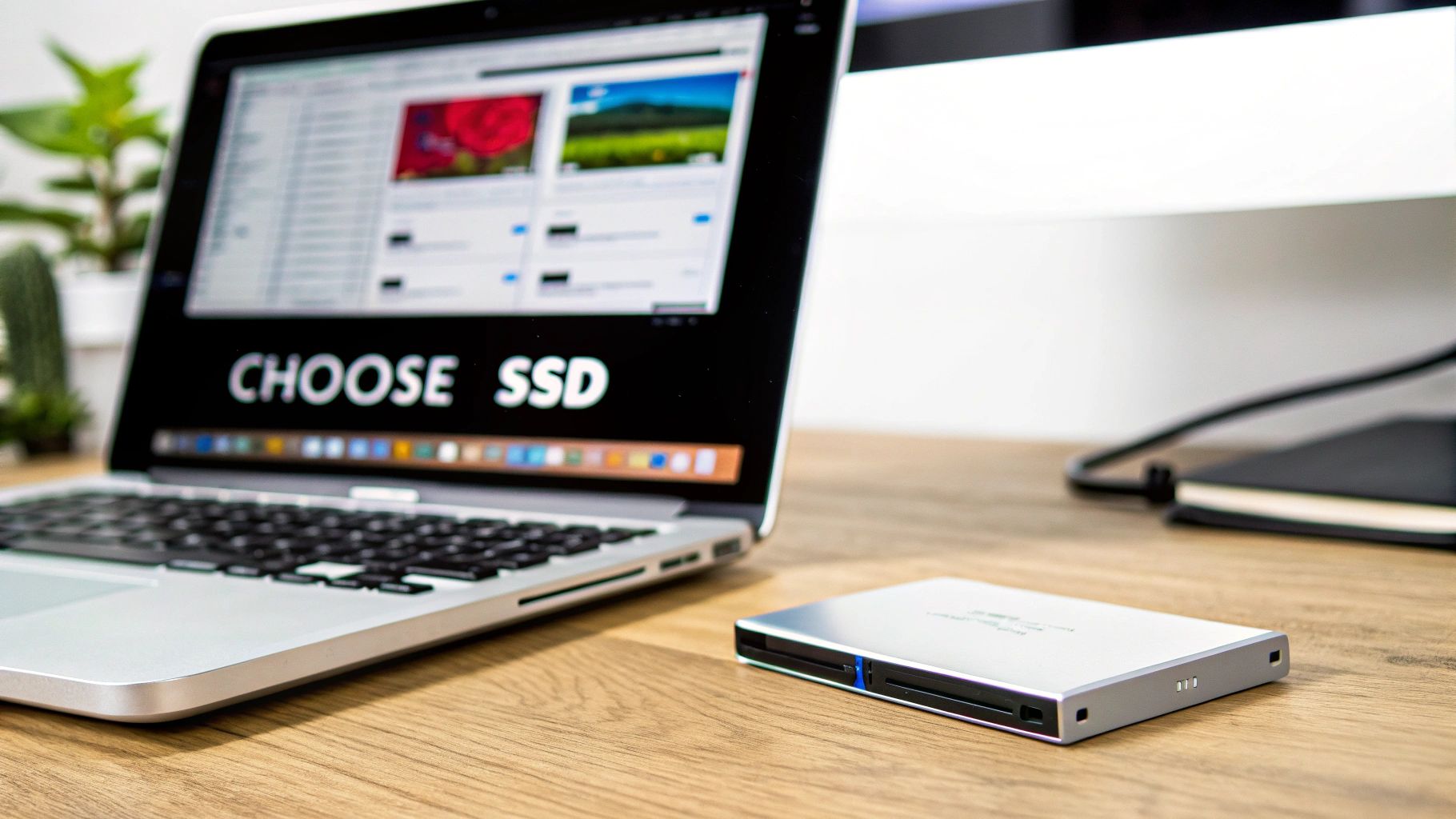 A student carrying a lightweight laptop in a backpack across a college campus.