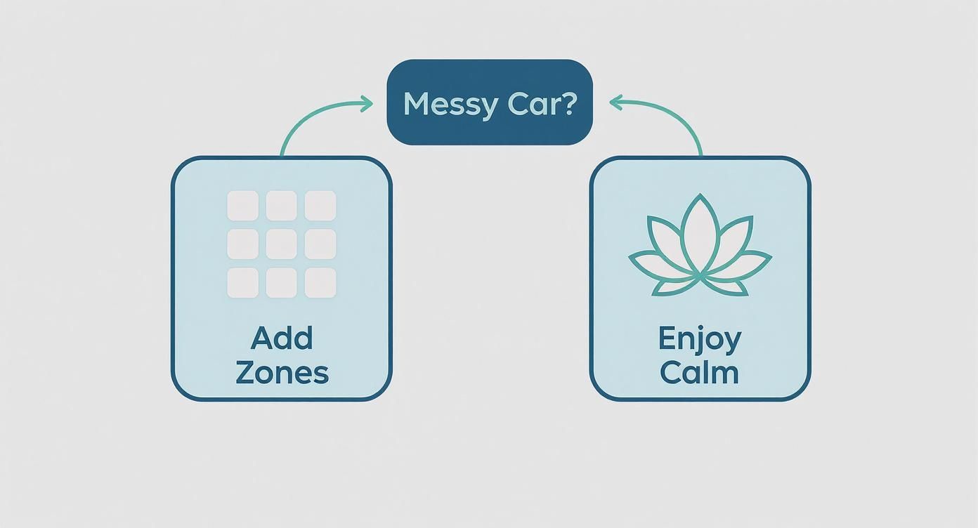 Infographic about car organization accessories