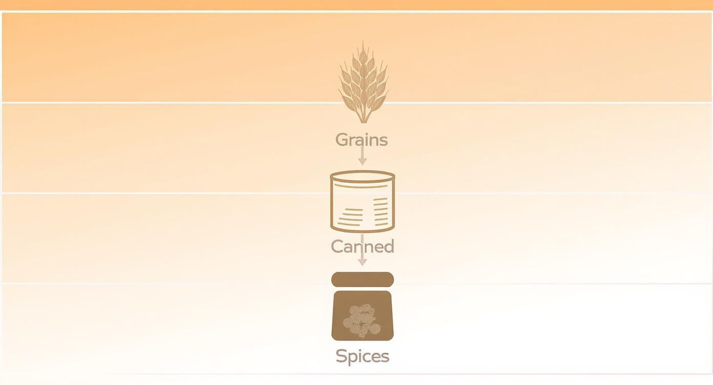 Infographic about grocery list for family
