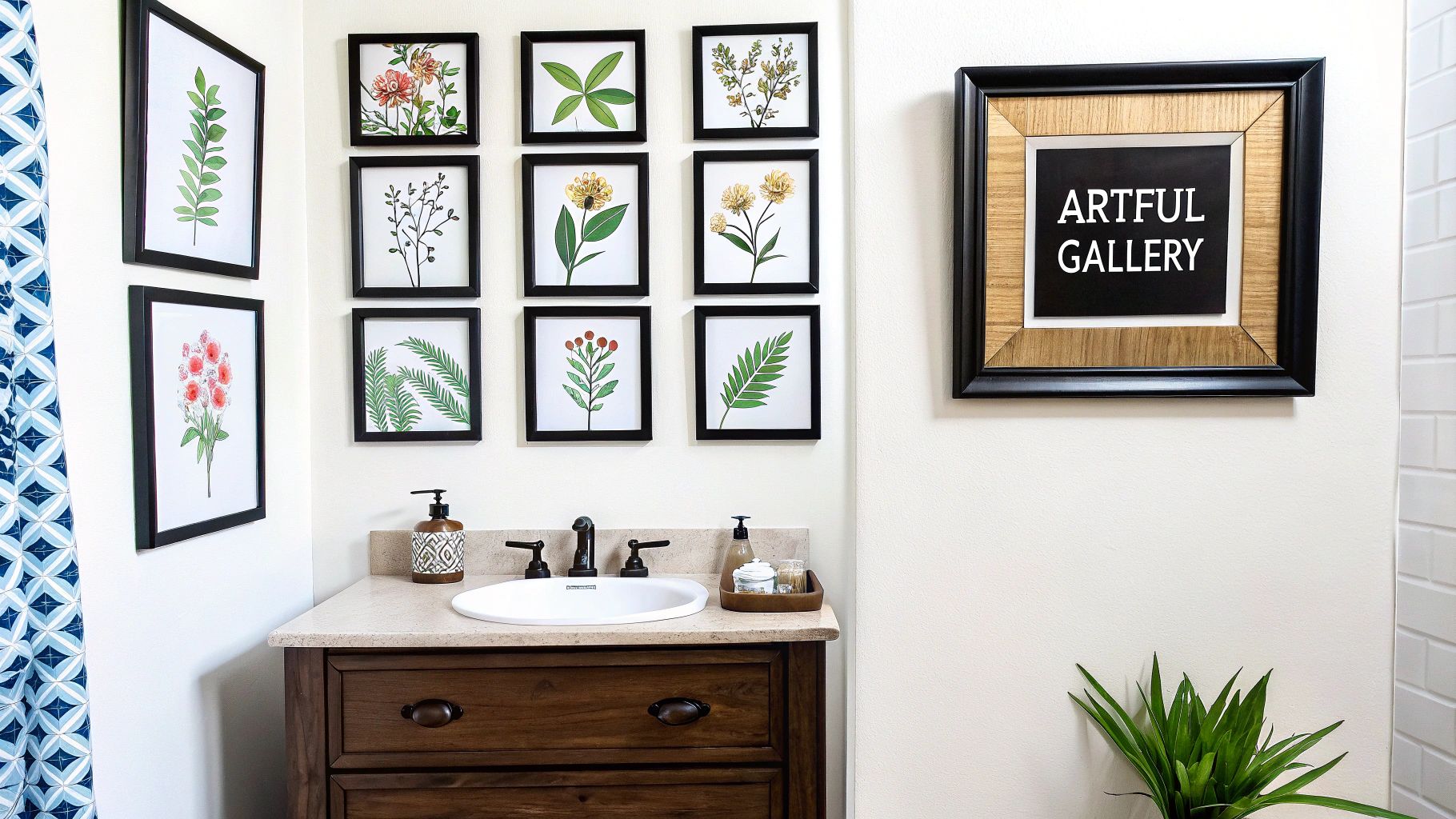 Gallery Wall with Small Frames