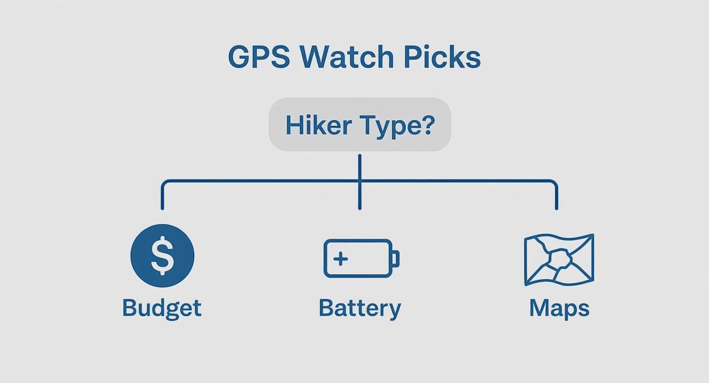 Infographic about best gps watches for hiking