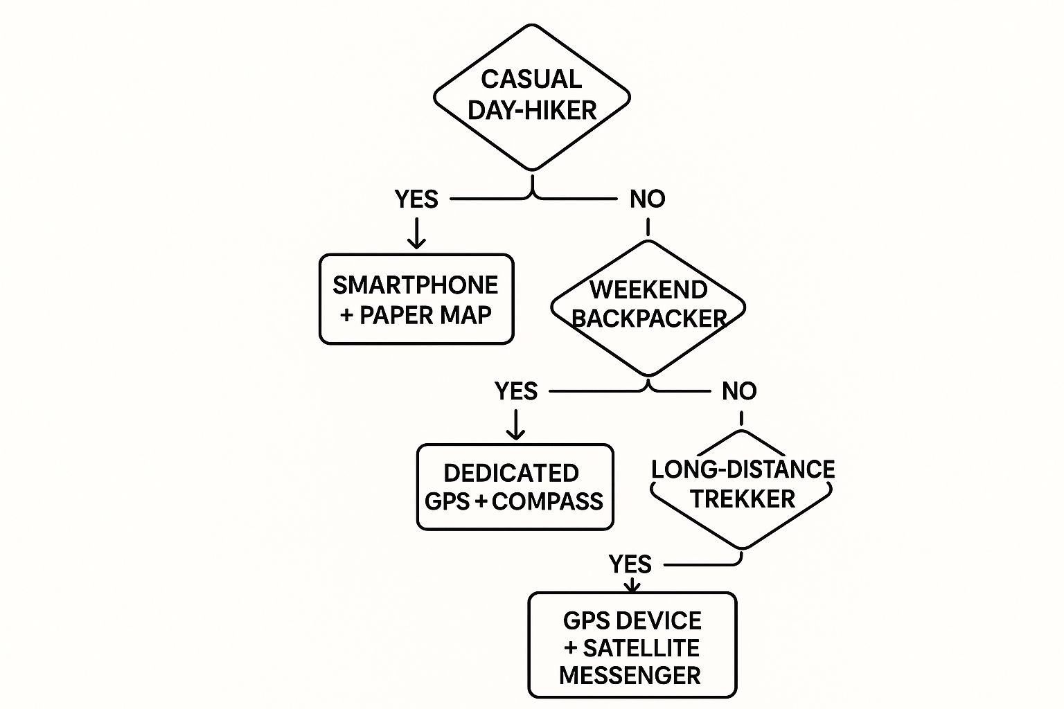 Infographic about navigation tools for hiking