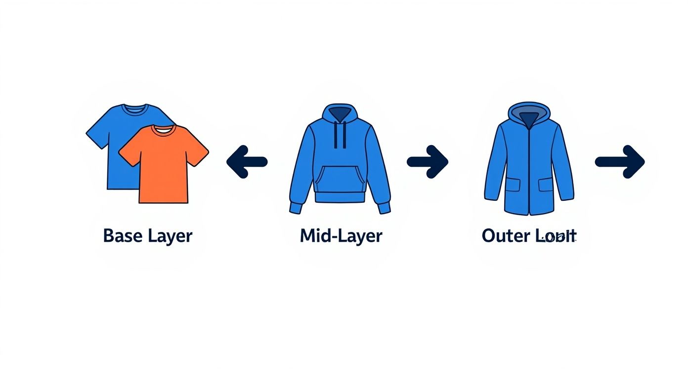 Infographic about how to dress for cold weather