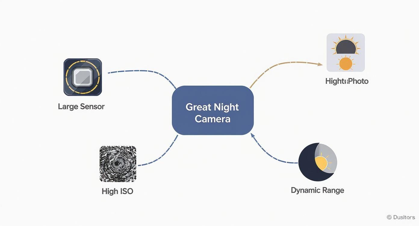 Infographic about best camera for night photography