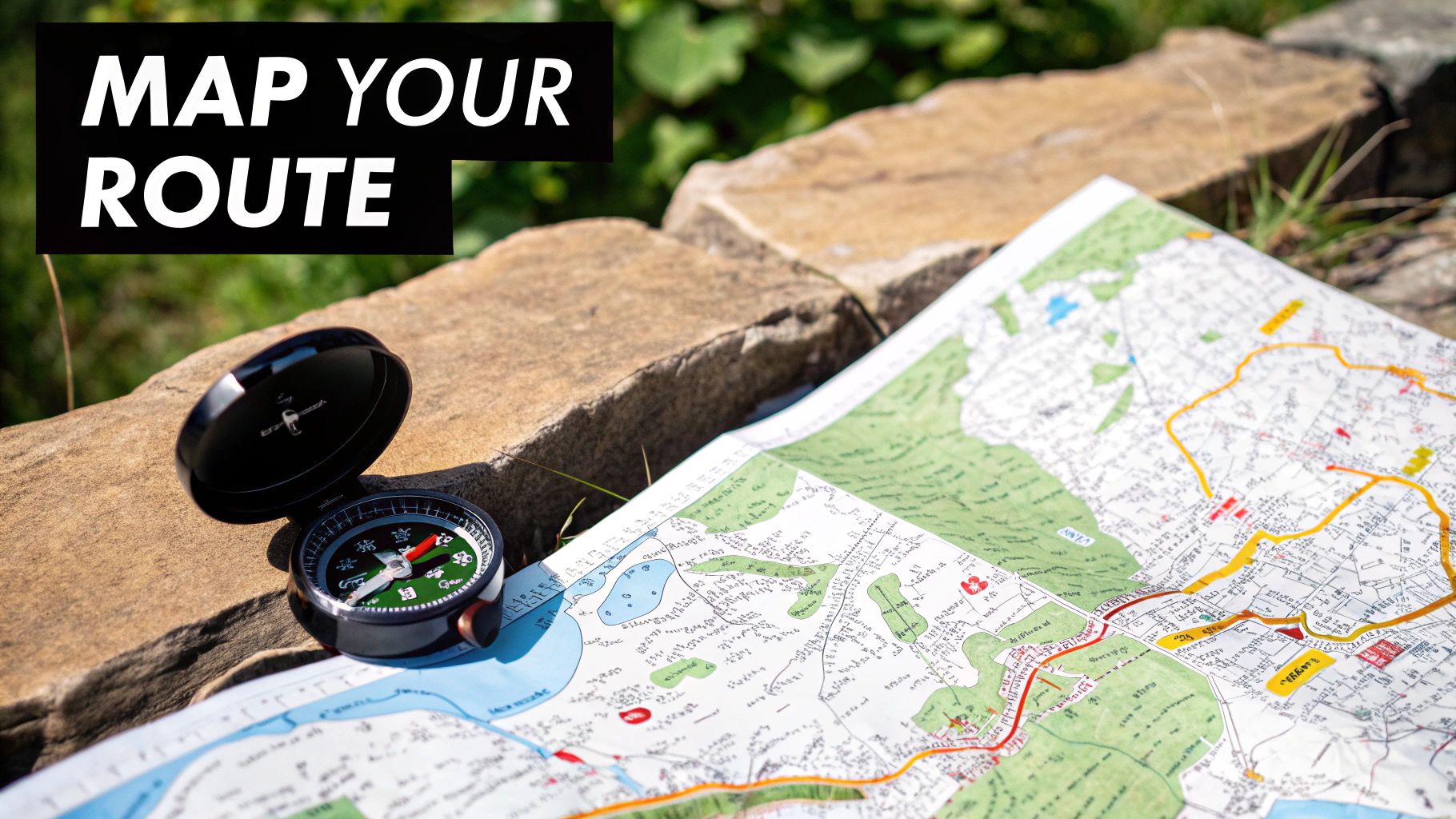 Backpacker planning a route