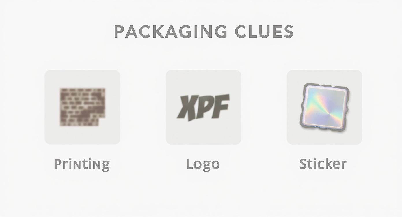 Infographic about how to identify counterfeit products