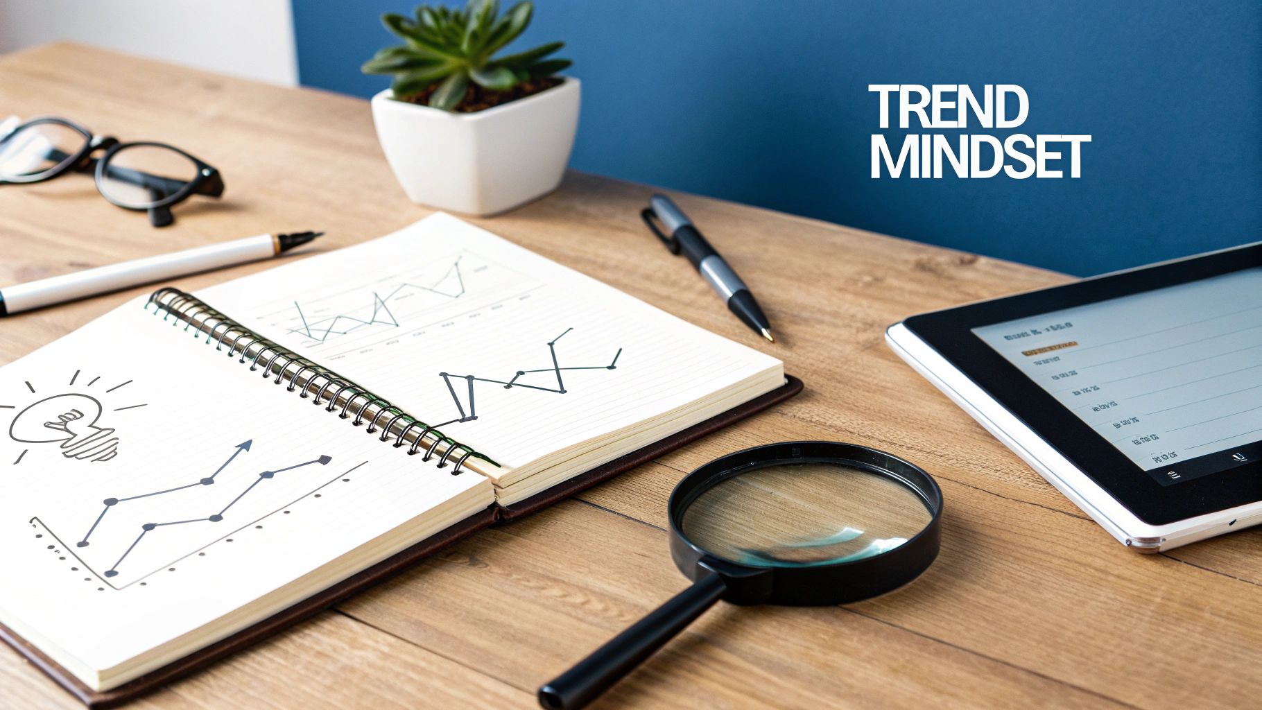 A person pointing at a colorful chart showing upward trending data.