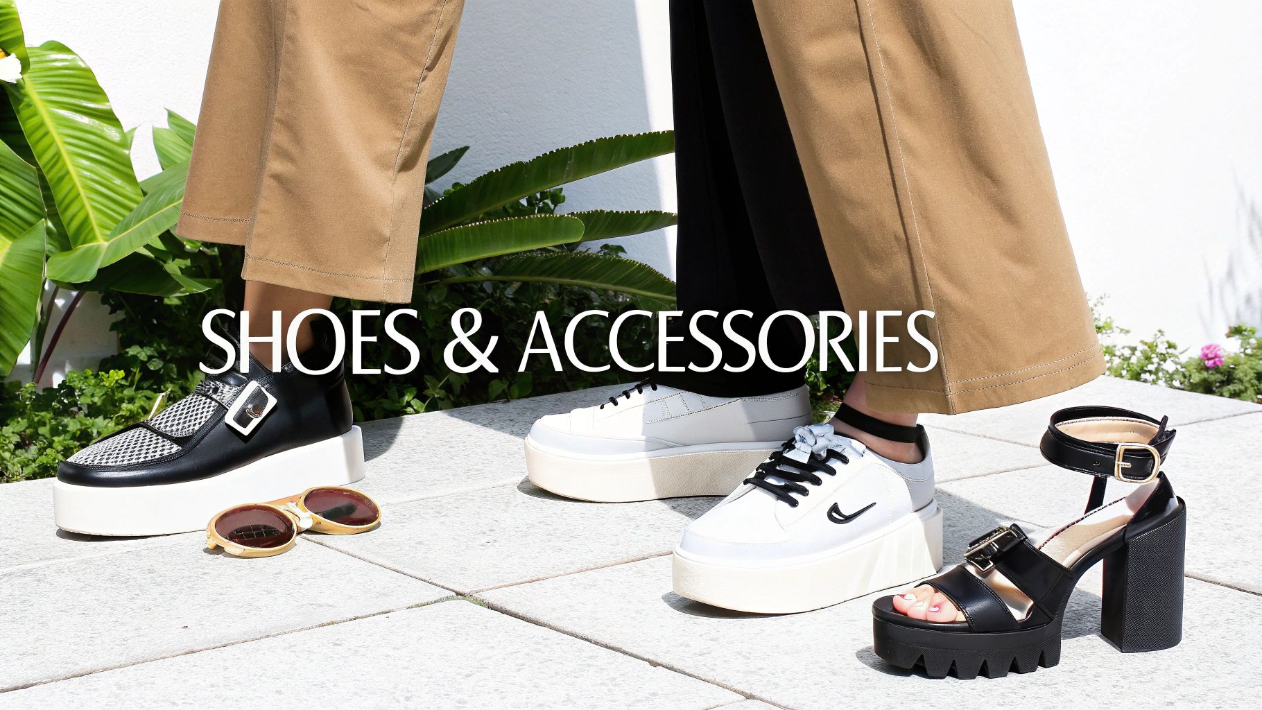 Wide leg pants with accessorized outfit