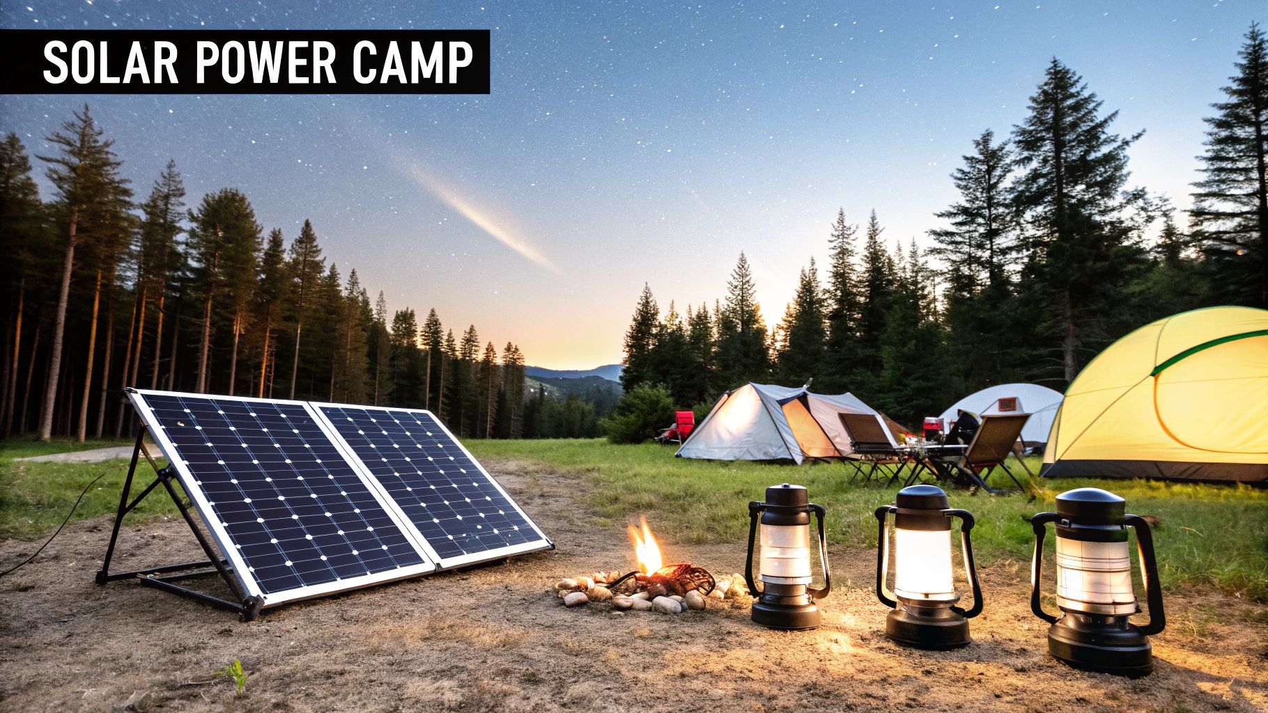 Off-Grid Solar Powered Camp